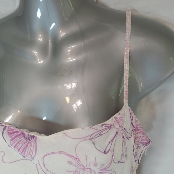 Eva Blue Y2K Fairy Dress 10 Handkerchief Whimsical Fairycore Beaded Floral White - Picture 6 of 16